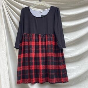 Nanu Nwt Black And Red Long Sleeve Dress, Size Medium